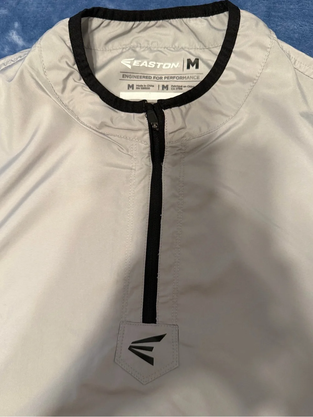 Easton Men’s Light Gray Swim Rash Guard with Black Trim